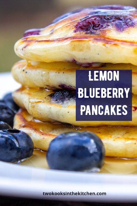 Lemon Blueberry Pancakes, Lemon Pancakes, Blueberry Pancakes Recipe, Homemade Pancake Recipe, Best Pancake Recipe, Blueberry Pancakes, Blueberry Recipes, Fluffy Pancakes, A Match Made In Heaven