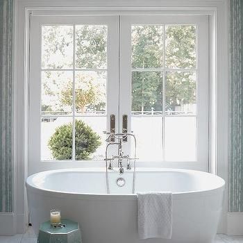 Tub In Front Fo Doors Design Ideas Bathroom Layout Ideas, Beach Style Bathroom, Fancy Bathroom, Bathtub Surround, Barrel Ceiling, Gray Bathroom, Cottage Bathroom, Spa Like Bathroom, Bathroom Ceiling