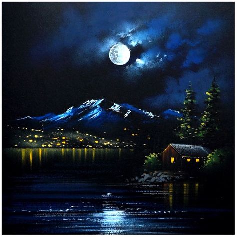 Drawing of a beautiful night scenery with oil pastel | Beautiful oil pastel drawing of a night scenery with mountains and river | By Morning Drizzle | Facebook Beautiful Night Scenery, Night Scenery Drawing, Mountains And River, Black Background Painting, Background Painting, River Painting, Black Ground, Oil Pastel Drawings, Night Scenery