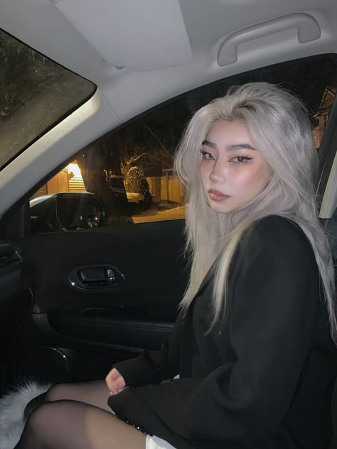 Silver White Hair, Light Blonde Hair, Hair Appointment, Girl Haircuts, Hair Shades, Platinum Blonde Hair, Long Hair Girl, Asian Hair, Light Blonde