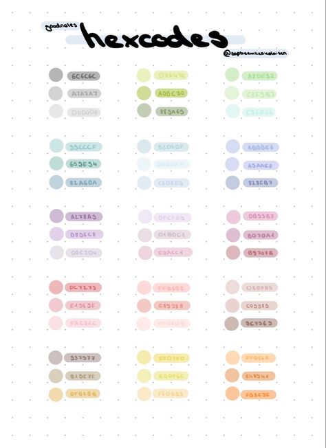 Pastel Colors Goodnotes, Colour Palette Hex Codes Pastel, Discord Color Codes Pastel, Good Note Hex Code, Goodnotes Highlighter Hex Codes Pastel, Aesthetic Hex Codes Goodnotes, Hex Colors Goodnotes, Aesthetic Colour Codes, Good Notes Color Palette Highlight