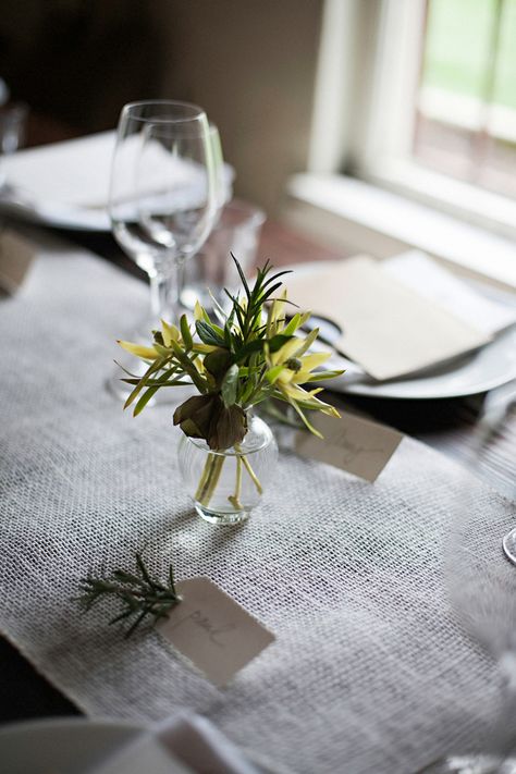 Herb Centerpieces and Place Cards Herb Centerpieces, Organic Restaurant, Restaurant Wedding, Organic Food, Table Arrangements, Seattle Wedding, Organic Recipes, Place Cards, Fresh Herbs