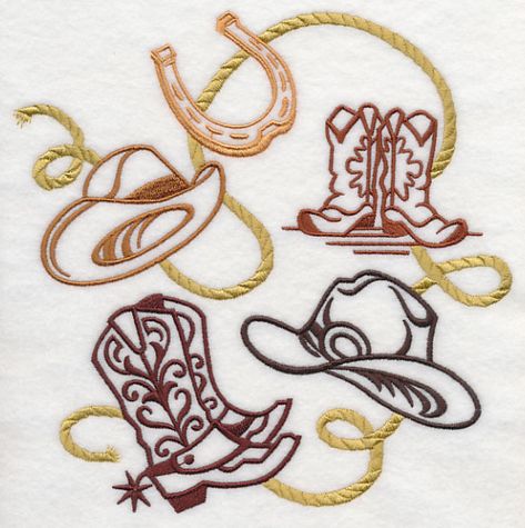 Cowboy Classic design (K1795) from www.Emblibrary.com Embroidery Cowboy, Rodeo Embroidery Designs, Cowboy Embroidery Designs, Horse Hand Embroidery Designs, Cowboy Embroidery, Western Embroidery, Cowboy Design, Waffle Weave Towels, Animal Embroidery Designs