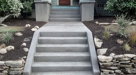 Concrete Step, How To Install Pavers, Sloped Yard, Concrete Contractor, Concrete Stairs, Foundation Repair, Concrete Driveways, Concrete Steps, Decorative Concrete