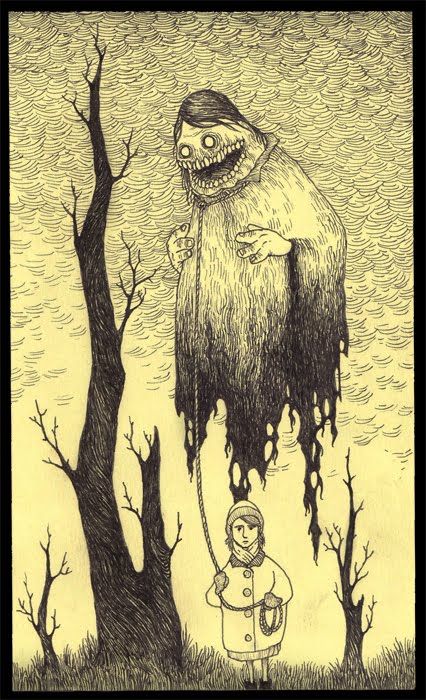 Don Kenn Don Kenn, Post It Art, John Kenn, Monster Sketch, Creepy Drawings, Edward Gorey, Monster Drawing, 다크 판타지, Scary Art