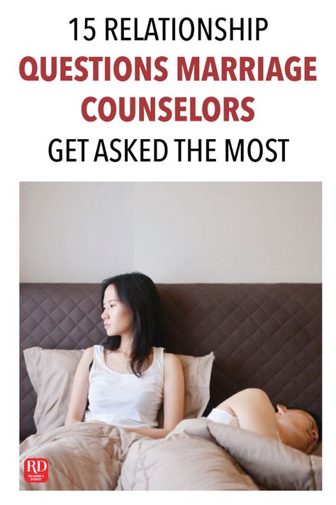 The 15 Relationship Questions Marriage Counselors Get Asked the Most Marriage Questions, Marriage Issues, Marriage Counselor, Relationship Questions, Marriage Problems, Marriage Counseling, What If Questions, Christian Marriage, Relationship Rules