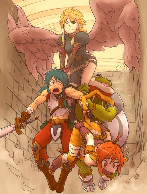 Breath Of Fire 2 Katt, Breath Of Fire 3, Breath Of Fire, Breathing Fire, Retro Artwork, Cartoon Sketches, Black Wings, Animal Ears, Video Game Art