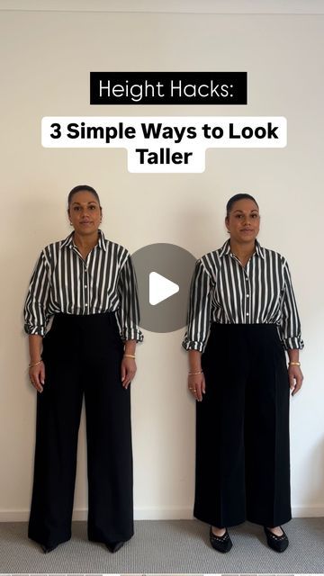 Emelia Morris Stylist on Instagram: "I know you love a good style hack. I’ve been getting lots of DMs asking how petites (5’3” and under) can look taller. Here are three quick style tweaks to help you appear taller if that is your aim 

1️⃣ Wear Full-Length Pants: Full-length pants create a continuous line down your legs, making them look longer. Cropped pants can visually cut off your legs and make you appear shorter. So, go for full-length pants to add some height.

2️⃣ Opt for Pointed-Toe Shoes: Pointed-toe shoes elongate your legs by drawing the eye downward, unlike chunky shoes that can add extra bulk. This small change can have a big impact.

3️⃣ Wear a Tonal Inner Base: Choose an outfit in similar shades from top to bottom to create a seamless, lengthening effect. For example, pairi Choose An Outfit, Side Thigh Tattoos, Legs Outfit, Style Hacks, Big Legs, Shoes Hack, Good Style, Chunky Shoes, Continuous Line