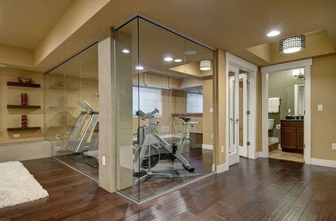 A finished basement is an awesome home addition. Check out our photos of cool basement designs that will add more usable square footage to any home. Gym Room Ideas, Basement Home Gym, Head Boards, Basement Gym, Basement Inspiration, Gym Room At Home, Basement Renovation, Diy Basement, Best Home Gym