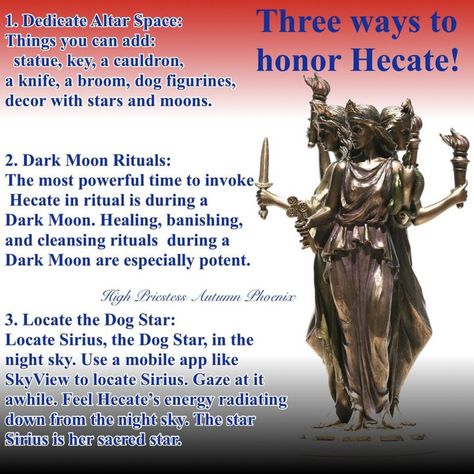 Witchcraft Prayers, Hecate Worship, Night Of Hekate, Hekate Animals, Offerings For Hekate, Who Is Hecate Goddess, Hecate Goddess Correspondences, Hecate Dark Moon Ritual, Hecate Information