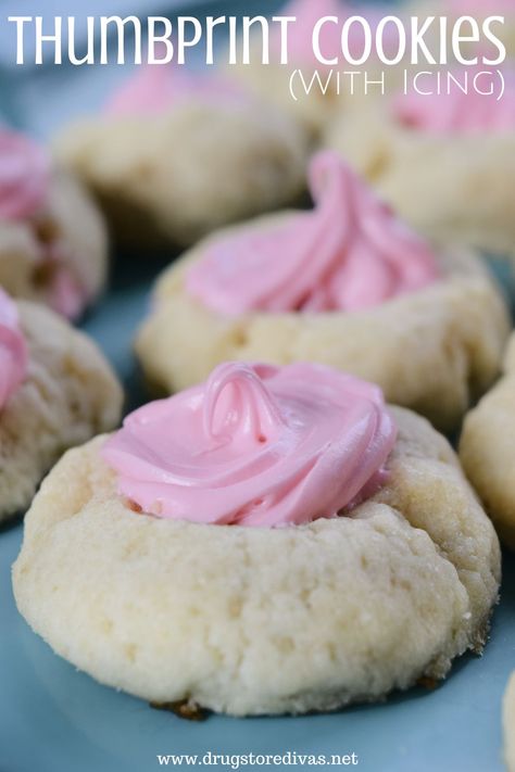 Thumbprint Icing Recipe, Cookies With Icing Recipe, Iced Thumbprint Cookies, Cookie Icing That Hardens, Thumbprint Cookies With Icing, Best Thumbprint Cookies, Tea Cookies Recipe, Thumbprint Cookies Easy, Cookies With Icing