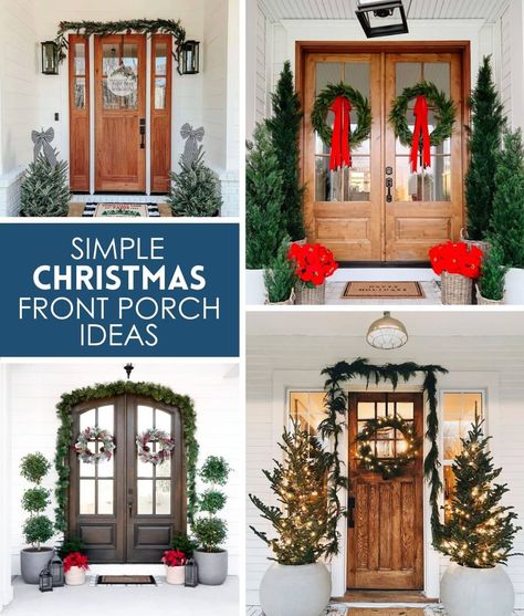 Simple Christmas Front Porch, Christmas Front Porch Ideas, Expand Furniture, Office Games, Porch Railing, Christmas Front Porch, Front Porch Ideas, Simple Holidays, Dining Room Office