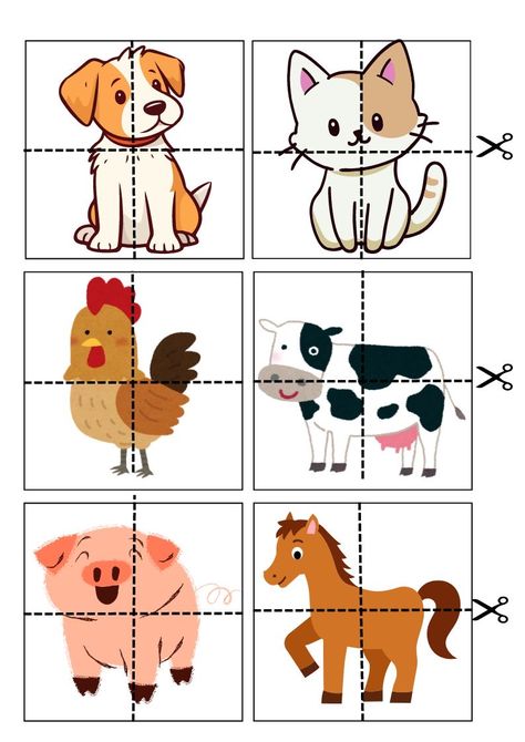 Farm Animal Small Group Activities, Vet Theme Preschool Activities, Animals For Preschool Activities, Farm Animals Activities For Kindergarten, Dog Activities Preschool, Animal Kindergarten Activities, Horse Activities For Kids, Farm Animals Preschool Activities, Cow Activities