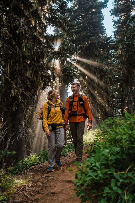 Hiking Couple, Trekking Gear, Ngorongoro Crater, Woman Hiking, Couple Jacket, Washington Elopement, Cloudy Skies, Hiking Photography, Couple Poses Reference