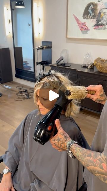 Short Hair Blowdry Style, Voluminous Bob Haircut, Volume On Top Of Head, How To Style Layered Hair Tutorial, Sally Field Hairstyles, Curling A Bob Haircut, Bob With Side Swept Bangs, Flicks Hair, Brush Tutorial