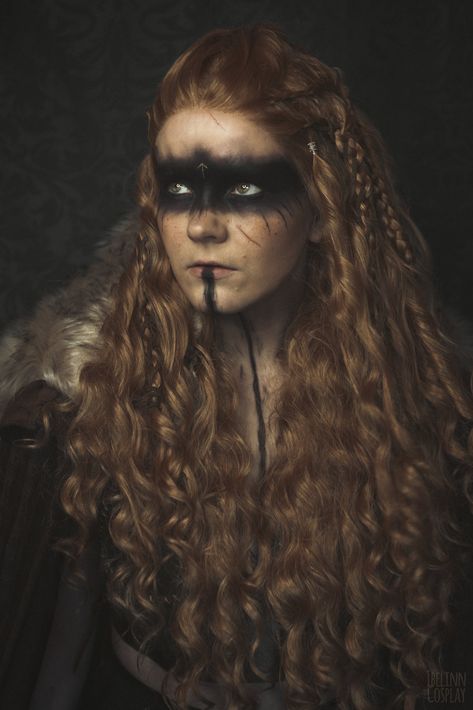 Fierce Warrior Woman, Boudicca Aesthetic, Celtic Warrior Makeup, Lagertha Makeup, Norse Makeup, Red Hair Viking, Viking Aesthetic Woman, Modern Viking Aesthetic, Nordic Viking Aesthetic