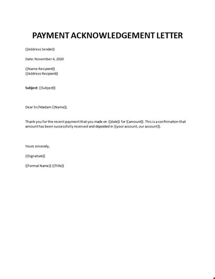 Acknowledgement receipt of payment Acknowledgement Receipt Of Payment, Acknowledgement Receipt, Yours Sincerely, Financial Instrument, Letter Templates, Business Template, Resume Templates, Vegetable Garden, Things To Come