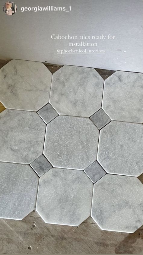 English Cottage Stone Floors, Bathroom Octagon Tile Floor, Stone Look Tile Bathroom, Grey Tile Bathroom Floor, Small Bathroom Tile Floor, Timeless Shower Tile Ideas, Marble Flooring Bathroom, Shower Floor Ideas, Octagon Tile Floor