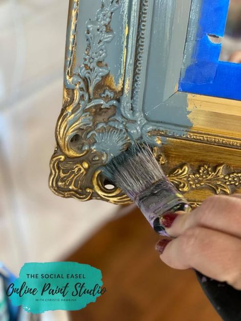 Ornate Mirror Makeover, Foyer Transformation, Refinish Mirror Frame, Old Mirror Makeover, Mirror Frame Makeover, Chalk Paint Mirror, Mirror Redo, Painting Mirror Frames, Upcycle Mirror