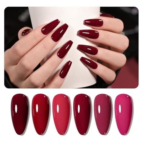 Milky White Gel Nail Polish, Raspberry Nails, Magenta Nails, Gel Nail Set, White Gel Nails, Gel Nail Kit, Nail Polish Set, Gel Nail Polish Set, Gel Polish Colors