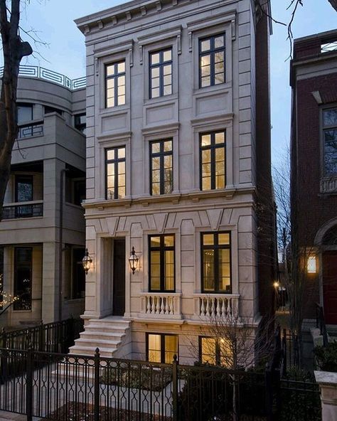 Never going to get tired of this. . . . #modernhomes #moderndesign #pdxrealestate #peopleoverprofit #realestate #newyork #newyorkcity #vancouver #vancouverwashington #vancouverwa Apartment Entrance, Modern Townhouse, House Facade, Classic Architecture, Row House, Classical Architecture, House Goals, Facade House, Classic House