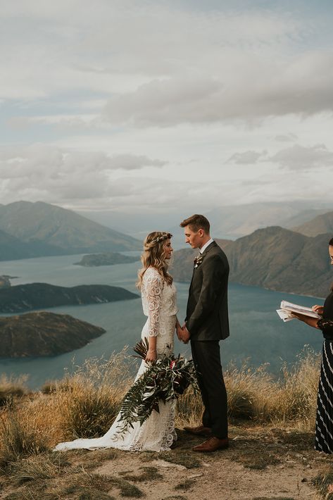 Elope Mountain Wedding, Wanaka Wedding, Elopement Mountains, Elopement In The Mountains, New Zealand Wedding, Mountain Elopement Photos, Wedding In New Zealand, Elopement Wedding, New Zealand Engagement Photos