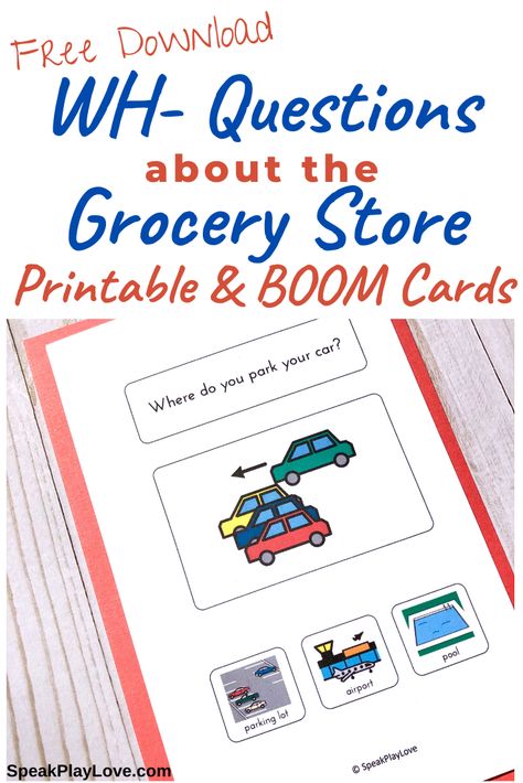 Speech Group Therapy Activities, Wh Questions Speech Therapy Free, Who Questions Speech Therapy, Speech Therapy Worksheets Free Printable, Free Speech Therapy Printables, Aac Activities Speech Therapy, Aba Therapy Activities Printables, Categories Speech Therapy, Free Boom Cards