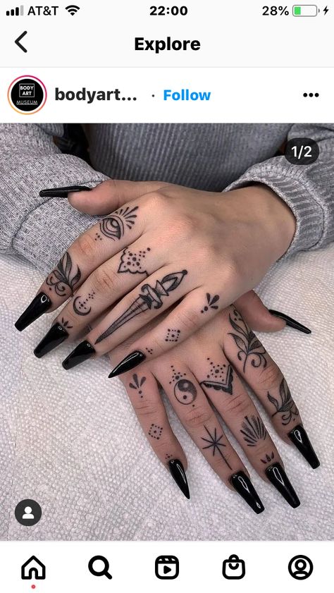 Black Fall Nails, Dirty Nails, Thumb Tattoos, Mandala Hand Tattoos, Small Finger Tattoos, Finger Tattoo For Women, Knuckle Tattoos, Finger Tats, Best Nail Designs