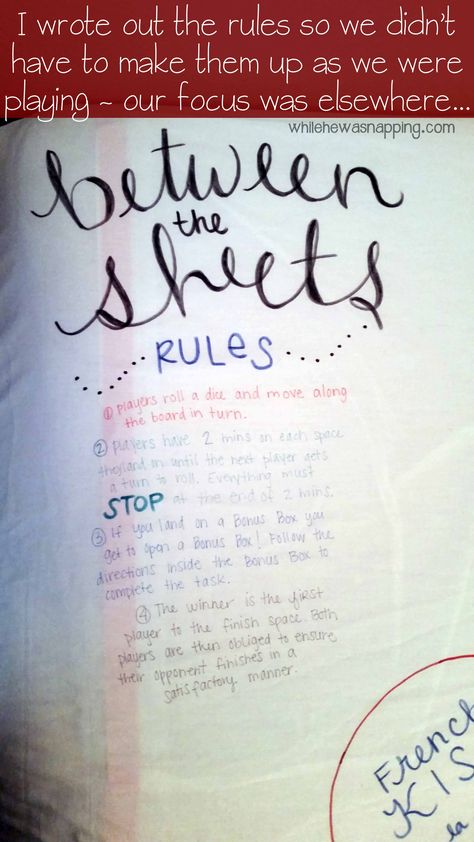 Between the Sheets DIY Bedroom Game The Rules Bf Basket, Games For Married Couples, Couples Game Night, Date Night Games, Date Night Ideas For Married Couples, Between The Sheets, At Home Date, Bedroom Game, Couples Diy