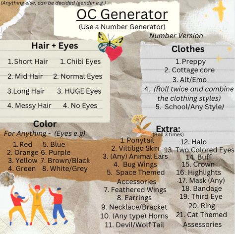 Go onto Google and search for a number generator. I made it easy so enjoy :>

#creative #diy #DIY #makeyourcharacter #numbergenerator #aesthetic #trendy #cute #anime #manga #smart #mustdo #recommened #beginner Two Colored Eyes, Drawing Generator, Oc Generator, Chibi Eyes, Oc Creator, Eye Clothes, Oc Maker, Huge Eyes, Random Character