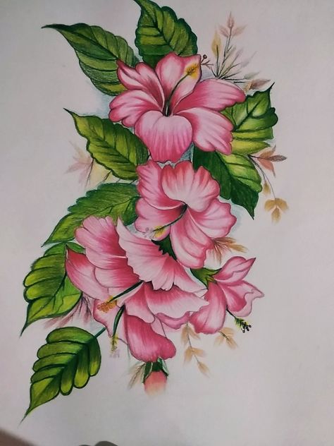 Colored Pencil Artwork Ideas Flowers, Color Pencils Artwork Easy, Flower Drawing Design Colour, Coloring Flowers With Colored Pencils, Flower Drawings With Color, Realistic Flower Drawing, Orchid Drawing, Colored Pencil Art Projects, Rose Drawing Tattoo