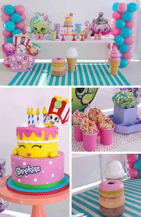 Shopkins Birthday Party Decoration, Birthday Party Ideas Themes, Shopkins Party Decorations, Party Ideas Themes, Shopkins Bday, Birthday Party Inspiration, Shopkins Birthday Party, Birthday Party Ideas For Kids, Shopkins Party