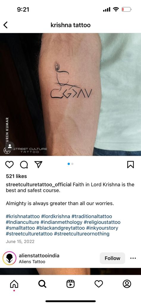 Sanskrit Tattoo For Women, Small Krishna Tattoo, Krishna Related Tattoo, Small Shiva Tattoo, Hinduism Tattoos, Krishna Tattoo Design, Simple Tattoo With Meaning, David Tattoo, Hindu Tattoos