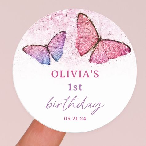 birthday wrapping paper butterfly theme 1st birthday party favor classic round sticker butterfly thank you thanks for fluttering butterfly favor butterfly birthday butterfly party girl 1st birthday 1st birthday thank you butterfly thank you stickers thank you stickers butterfly stickers #zazzle #warpper #zazzlewrapper #diy #birthday #birthdaywrapping #birthdaypaper #birthdayinvitations #happybirthday #thanksgiving #diy #pumpkin #hallowen Advance Happy Birthday Wishes, Butterfly Favors, 1st Birthday Party Favors, Colorful Gift Wrapping, Butterfly Birthday Party, Birthday Party Design, Birthday Gift Wrapping, Birthday Wrapping Paper, Butterfly Party