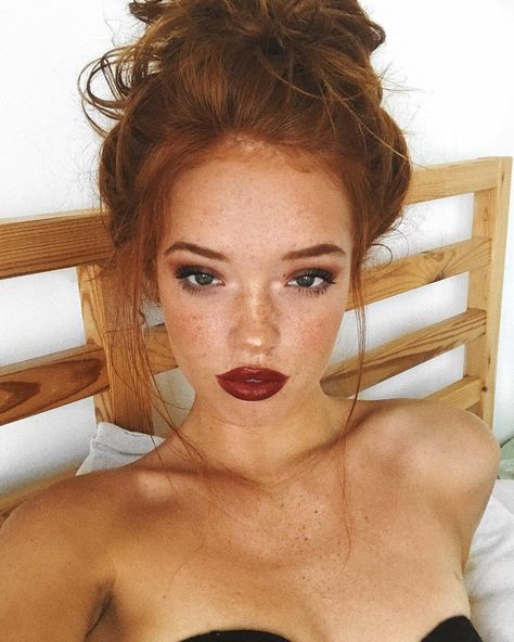 Redheads With Brown Eyes, Red Hair Blue Eyes, Redhead Lipstick, Freckles Makeup, Riley Rasmussen, Ginger Makeup, Red Hair Brown Eyes, Red Hair Makeup, Red Hair Green Eyes