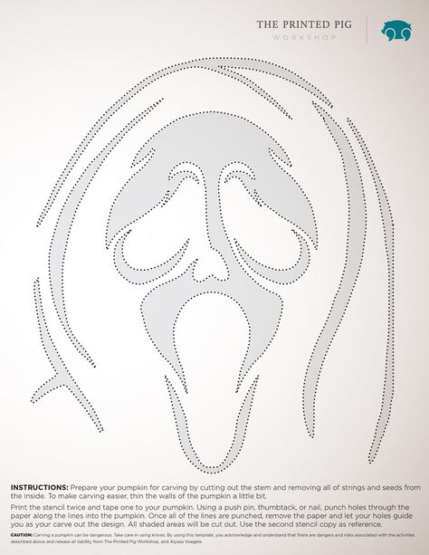 Ghost Face Jack O Lantern, Easy Ghostface Pumpkin Carving, Ghostface Pumpkin Stencil, Pumpkin Carving Scream Face, Scream Pumpkin Carving Stencil, Ghost Face Pumpkin Stencil, Horror Movie Pumpkin Stencil, Ghostface Jack O Lantern, Scream Pumpkin Carving Template