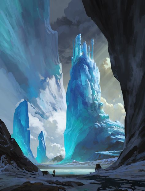 Background References, Illustration Fantasy, Mtg Art, Ice Cave, Landscape Concept, 다크 판타지, Fantasy Setting, Fantasy Places, Fantasy Art Landscapes