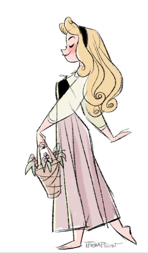 Steve Thompson Disney, Sleeping Beauty Illustration, Steve Thompson, Disney Outfits Women, Princess Illustration, Walt Disney Princesses, Disney Drawings Sketches, Disney Version, The Sleeping Beauty