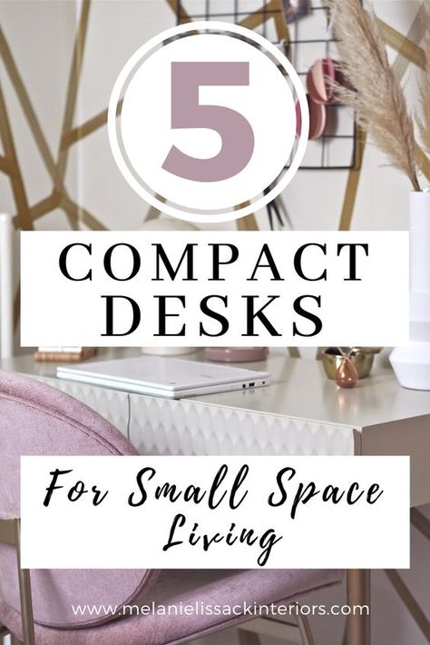 Desk Space Saving Ideas, Desk In A Small Space, Small Desk Area In Bedroom Ideas, Tiny Space Desk, Compact Desk In Bedroom, Workstation In Living Room, Tiny Desk Space Bedroom, Small Living Room Desk Ideas, Office Desks For Small Spaces