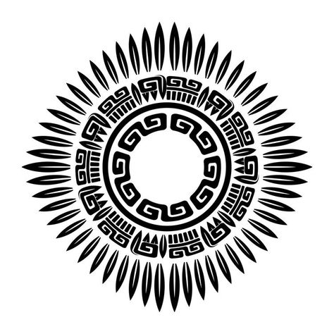 Mayan Circle, 42 Tattoo, Mayan Tattoos, Aztec Symbols, Aztec Tattoo Designs, Circle Tattoos, Quality Tattoo, Mayan Art, Aztec Tattoo