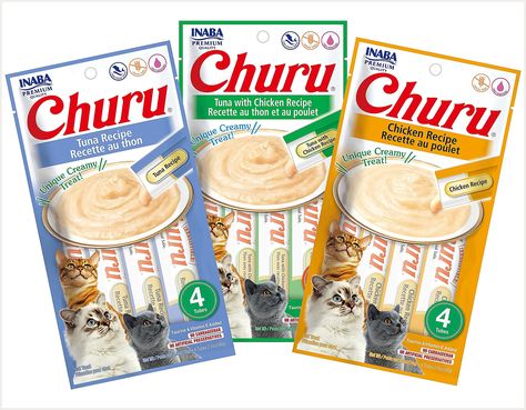 INABA Churu Lickable Creamy Pur e Cat Treats 3 Flavor Variety Pack of 12 Tubes Tuna Cat Treats, Sachet Packaging, Diy Cat Food, Creamy Chicken Recipes, Cat Snacks, Creamy Recipes, Treat Toppers, Canned Cat Food, Cat Essentials