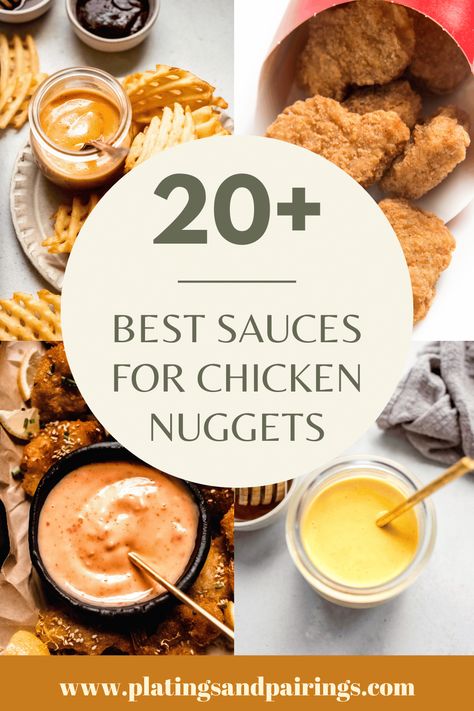 Wondering what the best sauces for chicken nuggets are? I’ve got you covered with this handy guide of 20+ easy sauce recipes. Homemade Chicken Nugget Sauce, Nugget Sauce Recipe, Chicken Nugget Sauce Recipes, Sauce For Chicken Nuggets Dipping, Chicken Nuggets Dipping Sauce, Chicken Nuggets Sauce Dips, Best Chicken Nugget Dipping Sauce, Dip For Chicken Nuggets, Sauce For Nuggets