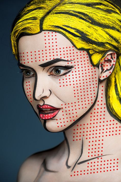 Comic Makeup, Halloween Make-up Looks, Halloweenský Makeup, Pop Art Makeup, Special Effects Makeup, Sfx Makeup, Halloween Makeup Looks, Halloween Make Up, Book Style