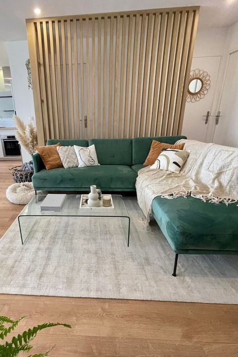 Couches Living Room Apartment, Teal Sofa Living Room, Green Couch Living Room, College Living Rooms, Green Sofa Living Room, Rental Home Decor, Green Living Room Decor, Boho Living Room Ideas, Living Room Themes