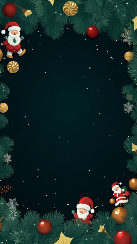 Illustration of Christmas element frame with copy space, green background --ar 9:16 Classic Christmas Wallpaper Iphone, Holidays Background Wallpaper, Christmas Wallpaper Home Screen, Cute Christmas Iphone Wallpapers, Christmas Poster Design Ideas, Noel Wallpaper, Christmas Poster Background, Holiday Background Wallpaper, Green Christmas Wallpaper