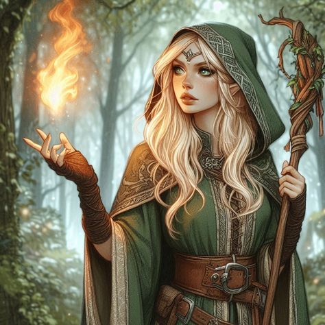 Modern Elves, Aasimar Female Druid, Forest Druid, Dnd Queen, Elf Witch, Nature Elf, Female Dnd Character, Dnd Druid Female, Elf Concept Art