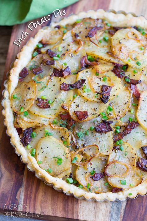 Irish Potato Pie #irish #stpaddysday #potatoes Savory Irish Potato Pie, Irish Potato Pie Recipe, Irish Potato Pie, 2024 Memories, Low Carb Veggie, Baked Dish, Irish Cooking, Irish Potato, Savory Pies Recipes