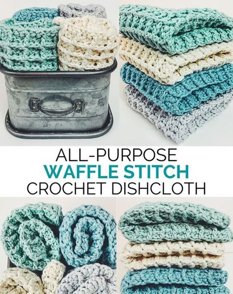 Waffle Stitch Crochet, Dishcloth Crochet Pattern, Crochet Geek, Crochet Dishcloth, Crochet Washcloth, Waffle Stitch, Dishcloth Pattern, Crochet Kitchen, Crochet Dishcloths