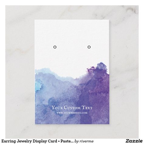 Earring Jewelry Display Card • Pastel Watercolor Modern Jewelry Display, Earring Card Display, Jewelry Display Cards, Diy Jewelry Display, Pastel Watercolor, Necklace Display, Bow Jewelry, Ancient Jewelry, Earring Cards