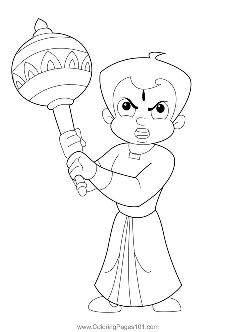 Chotta Bheem With Gada Coloring Page Chota Bheem Drawing, Chotta Bheem, Chota Bheem, Chhota Bheem, Kids Art, Free Kids, Printable Coloring, Printable Coloring Pages, Coloring Pages For Kids